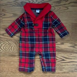 Janie and Jack red plaid jumpsuit